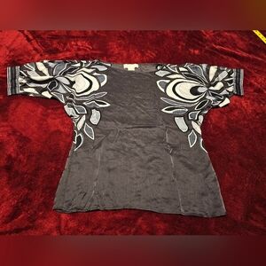 MICHAEL Michael Kors Black and Gray Floral Blouse